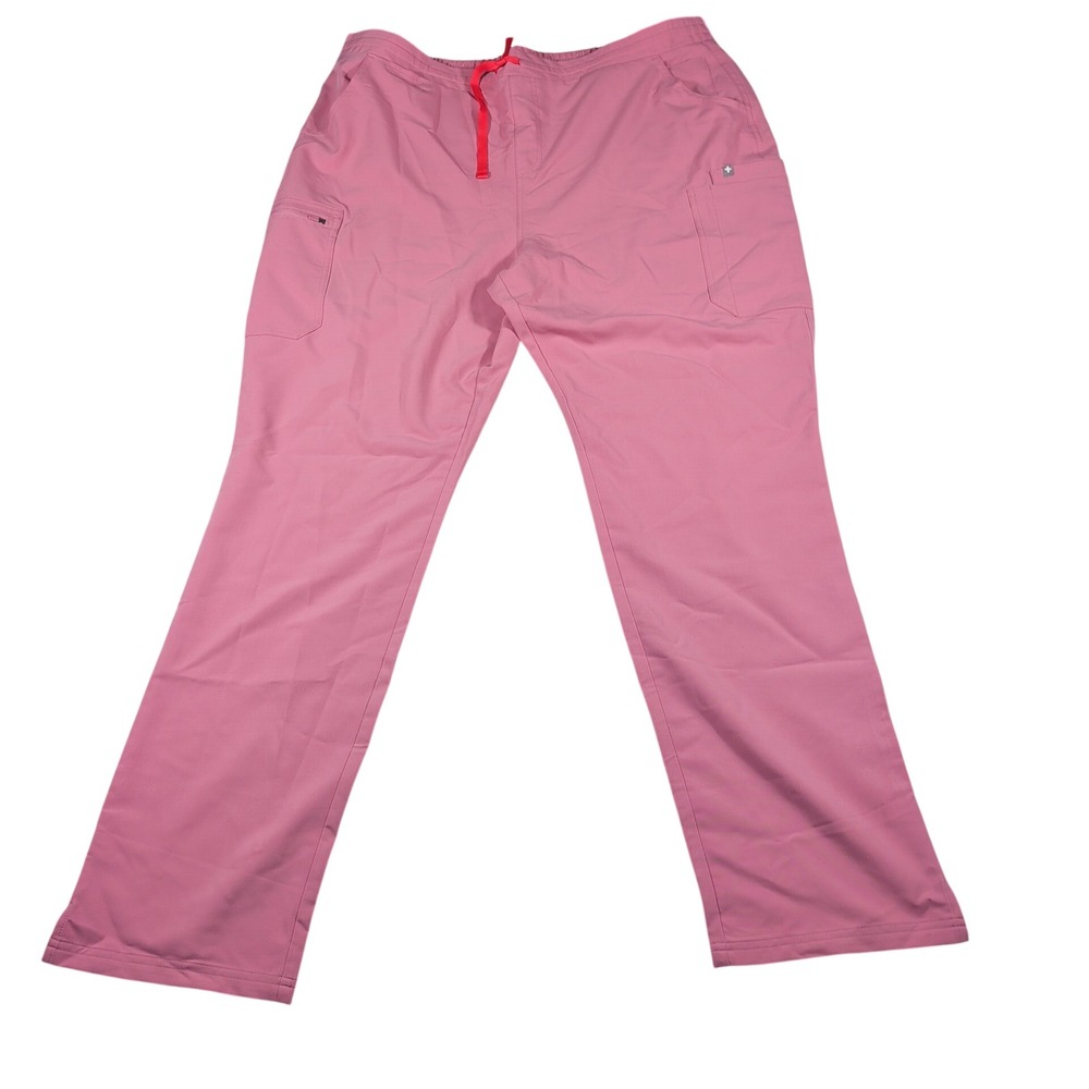 FIGS Scrub Pants Women XXL Tall Pink Technical Cargo Poly Rayon Spandex TW2006T
